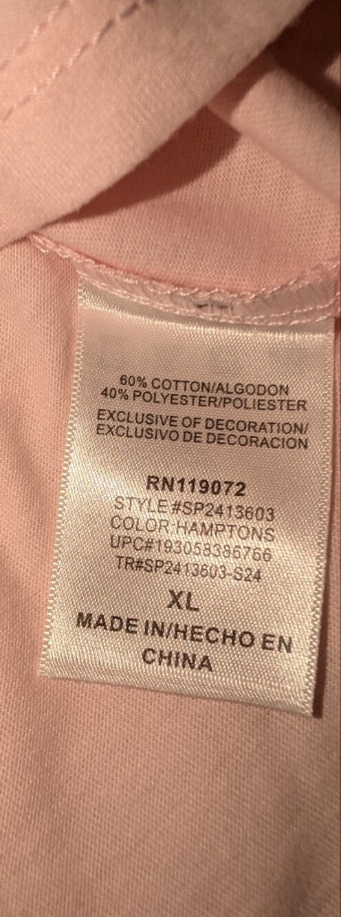 H.I.S. International Hamptons Tee Size XL Light Pink NWT - Picture 5 of 8